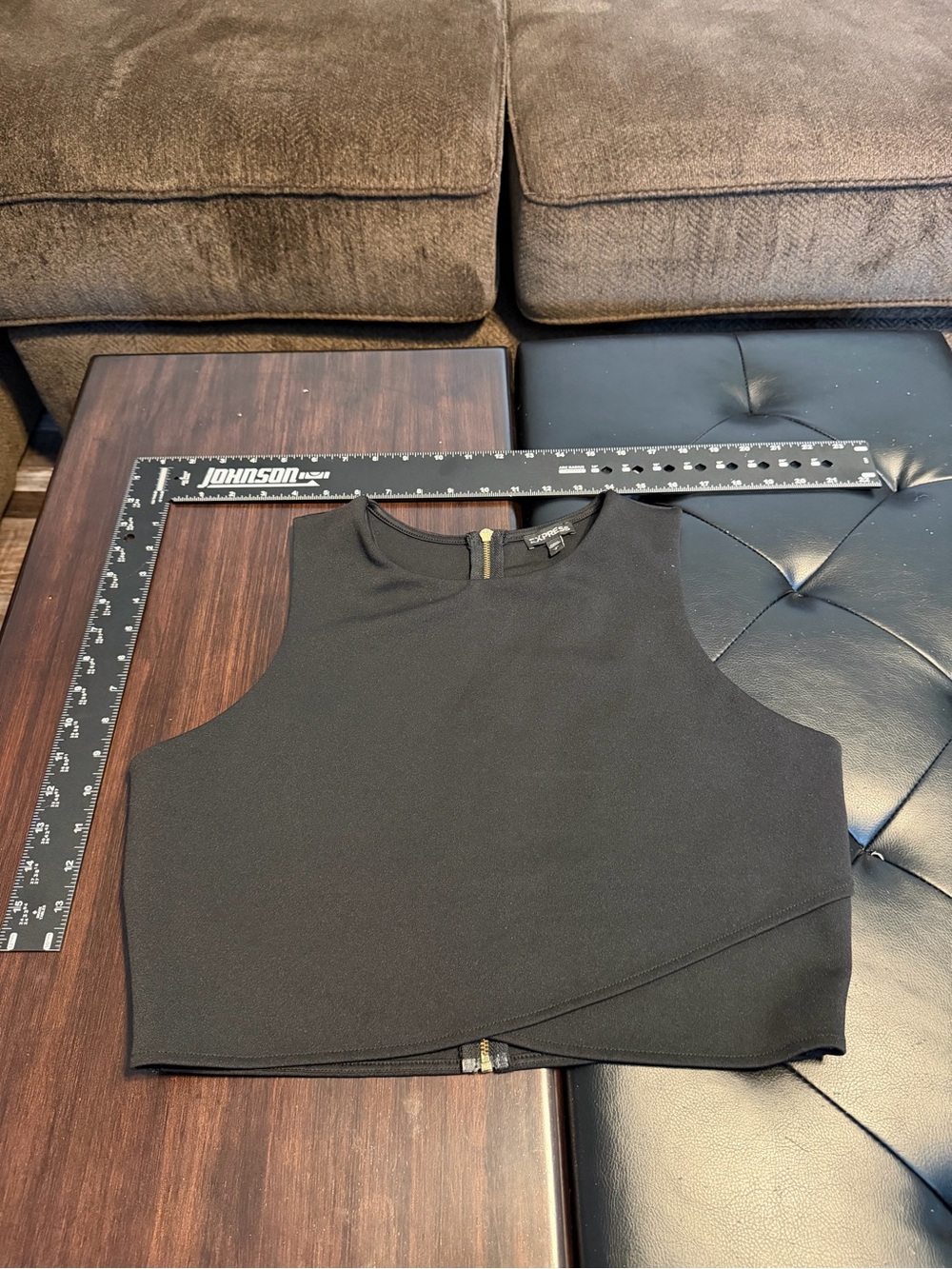 Express Black Cropped High-Neck Tank